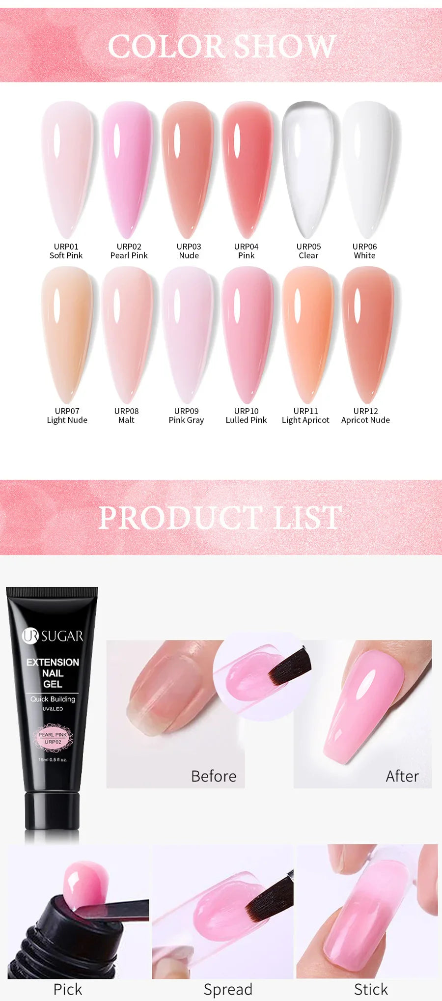 UR SUGAR Crystal Nail Extension Kit